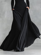 Diletta - Elegante abito lungo con pieghe fluide