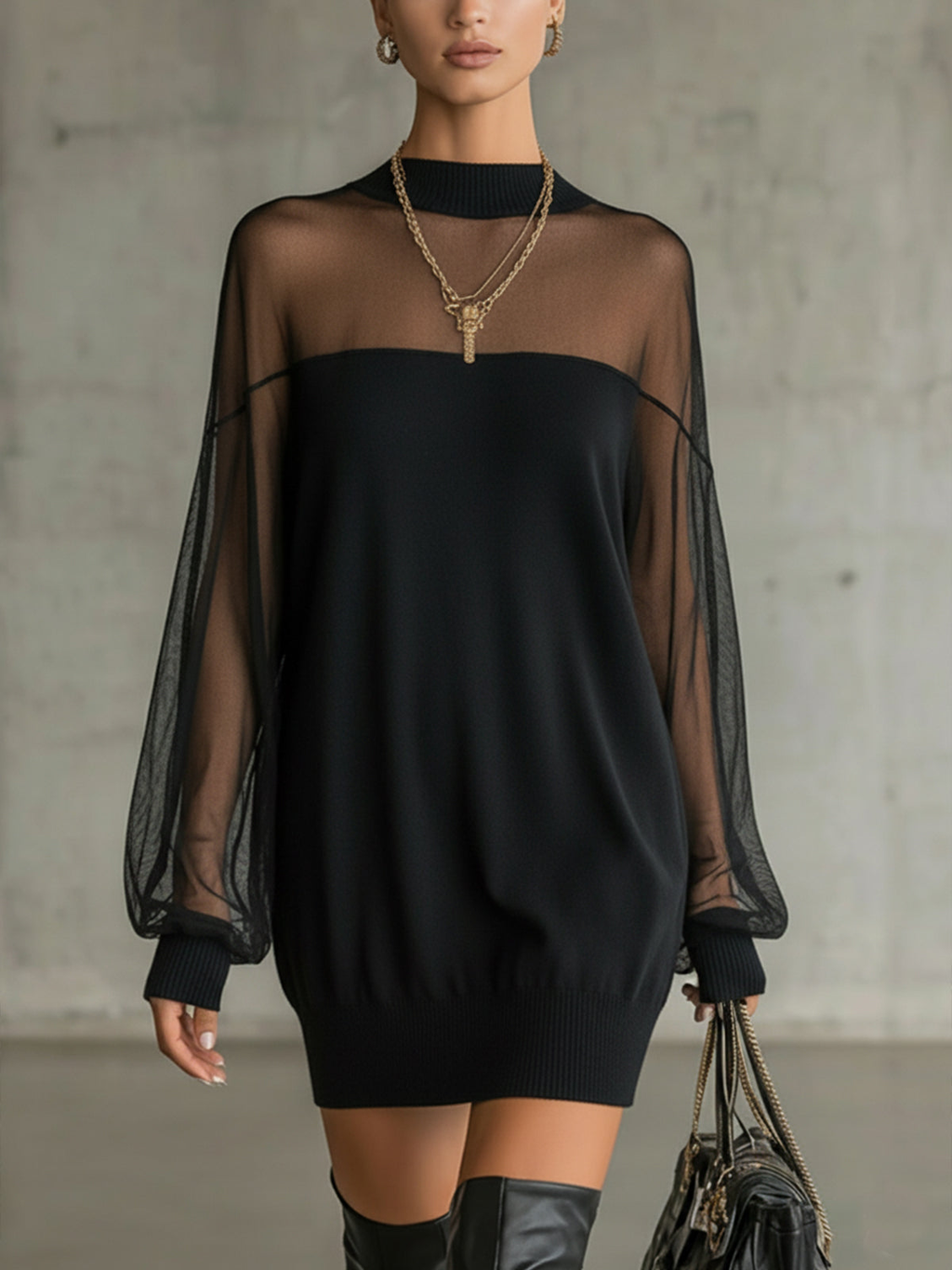 Robe noire en voile