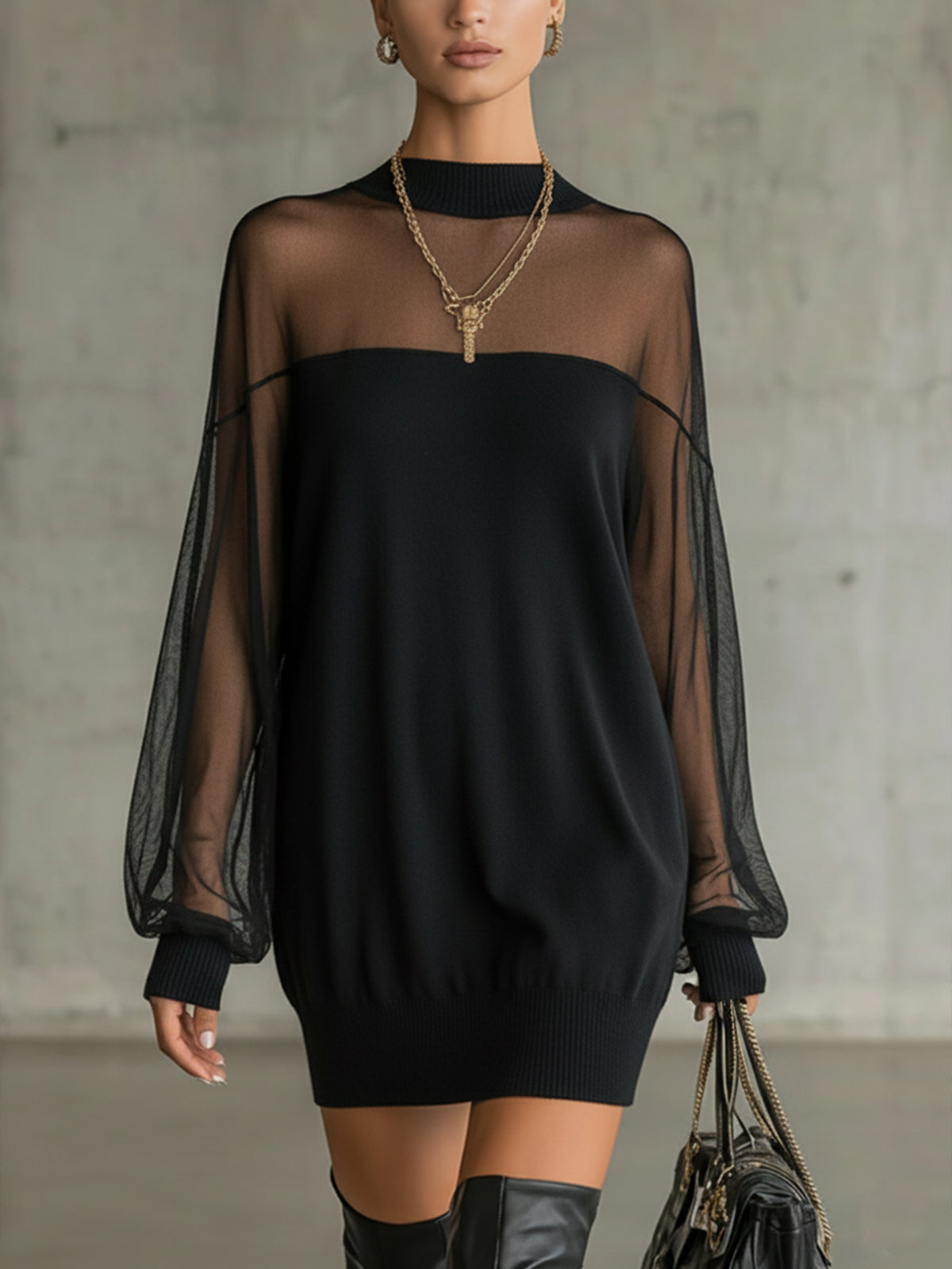 Robe noire en voile